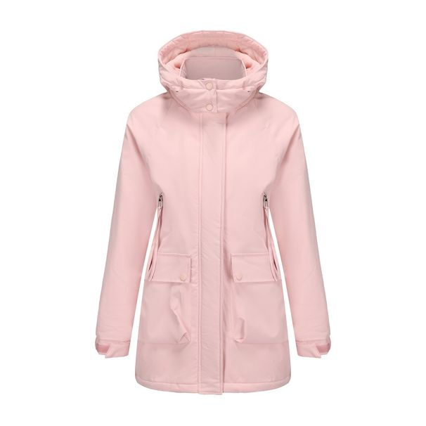 Women's Clothing Detachable Hood Winter Parka With Fleece Lining, Water-Resistant Windbreaker Jacket For Women, Warm Long Coat For Fall & Winter_ecoleips.com