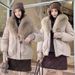 Women’s Short Puffer Jacket With Faux Fur Trim – Thick Polyester Cotton Winter Coat, Detachable Hood & Elegant Trench Design_ecoleips.com
