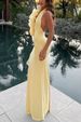 Women's Clothing V Neck Halter Neck Solid Color Dress Slim Three Dimensional Lace Decoration Female 8143_ecoleips.com