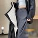 Fall Winter High-Waisted Flared Dress Pants For Women – Fleece-Lined Wide-Leg Trousers With Straight Cut & Elegant Tailoring (Black, Gray, White )_ecoleips.com