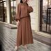 Women's Clothing Muslim Style Puff Sleeve Loose Top Big Swing Skirt_ecoleips.com