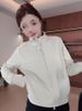 Double Zipper German Velvet Cardigan Stand-up Neck Sweater Jacket Women's 2025 Autumn New Loose And Thin Versatile Long-sleeved Top_ecoleips.com