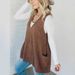 2024 Cross-Border Independent Station Autumn Winter Solid Color V-Neck Pocket Knitted Vest Sleeveless_ecoleips.com