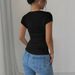 Summer Slim Fit Square Neck T-Shirt for Women European American Style Fashionable Casual Knitted Top Polyester Cotton_ecoleips.com