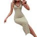 Summer Slim Fit Striped Vest Bodycon Dress for Women European And American Fashionable Versatile Cross Border 2026_ecoleips.com