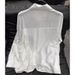 Women's Clothing Diamond Lapel White Shirt For Women Spring And Summer New Design Loose Slim Diamond Shirt_ecoleips.com