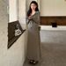 Autumn New Korean Fashion Shawl Stretch Maternity Dress_ecoleips.com