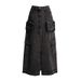 Denim For Women 2025 Spring New Ins Style High Waist Slimming A-line Niche Design Frayed Hem Fishtail Skirt_ecoleips.com