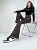 Aria Basics 2025 New Leopard Print Fashion Women's Printed High Waist Slimming Slightly Flared Pants_ecoleips.com