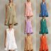 Women's Solid Color Sleeveless Ruffle Patchwork Pleated Skirt Single Breasted Shirt Collar Summer New_ecoleips.com