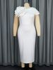 Women’s Clothing banquet evening dress round neck sleeveless shape flower dress Party dress_ecoleips.com