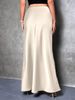 Aria Basics Aria Basics Foreign Trade Cross-Border Satin Spring Summer New European American Simple Silk Long Skirt Women's_ecoleips.com