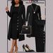 Women's Clothing Long Blazer Set Sleeveless Two Piece Solid Color Dress For Autumn Winter_ecoleips.com