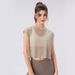 Women's Clothing Yoga Cover Up Women's Hollow Breathable Sleeveless Top Short Loose Running Sports Fitness Cover Up_ecoleips.com