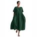 Aria Basics Aria Basics Spring Summer European And American Independent Station Large Swing Dress Cross-border Women's Clothing Cotton Linen_ecoleips.com