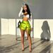 Aria Basics Aria Basics New European And American Style Women's Summer Fashion High Elasticity Irregular Multi-Pocket Cargo A-Line Shorts_ecoleips.com