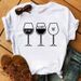 Cross-border Supply Of Plus-size Women's Colorful Wine Glass Short-sleeve Tops_ecoleips.com