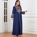 Women's Elegant Ethnic Style Solid Color Long Robe with Rope Embroidery Fashionable Evening Gown Long Sleeved Dress_ecoleips.com