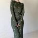 Women's Elegant Long Sleeve Printed Dress Slim Fit Ruffle Waist European Style Autumn New 2025_ecoleips.com