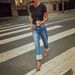 Stretch Straight Leg Jeans For Women - High Waist Vintage Roll-Up Denim Pants With Comfortable Fit Women's Clothing_ecoleips.com