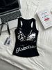 2025 Summer New American Style Letter Print Sleeveless For Women, Slim Fit Racerback Tank Top With Chest Pads_ecoleips.com