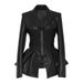 Streetwear PU Leather Jacket – Oversized Lapel & Flared Hem (S-XXXL, Matte Black/Yellow/Brown, Euro-US-Middle East Trend Approved)_ecoleips.com