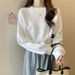 Real Shot Of Women's Short Sweatshirt Autumn, European American Korean Style, Loose Thin, High-waisted, Cropped,_ecoleips.com
