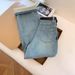 Women’S Light Blue Flared Jeans – High-Waisted Straight-Leg Fleece-Lined Winter Pants (S-2xl, Stretch-Free Cotton Denim)_ecoleips.com