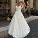 Casual Holiday Sleeveless Camisole Women Dress Fashion Backless Pleated Fluffy Dress White Elegant Off Shoulder Slim Party Dress_ecoleips.com
