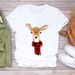 Cross-border European And American Merry Christmas Tree Santa Claus Women's Trendy Loose Short-Sleeve Round-Neck T-Shirt_ecoleips.com