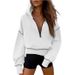 Women's Half-Zip Hooded Sweatshirt Long Sleeve Casual Pullover Loose Fit Fashionable Streetwear Soft Fleece Comfortable Sportswear_ecoleips.com