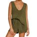 Women's Clothing Summer Fashion Casual Deep V Neck Vest Drawstring Knitted Women's Sweater Suit Two Piece Set_ecoleips.com