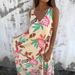 2025 Spring/Summer New Women's Fashion V-neck Loose Pocket Printed Tank Top Dress_ecoleips.com