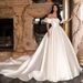 Women's Clothing Top One Shoulder Evening Dress Satin New Style Simple Light Wedding Dress_ecoleips.com