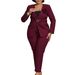 girl Girl D3343 European And American Cross-Border Women's 2025 Autumn Winter New Solid Color Fashion Suit Pants Two-Piece African_ecoleips.com