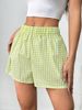 Retro Print Dopamine Color Casual Shorts for Women Plaid Stripes Versatile Loose Fashion Pants 2025 Cross Border Style_ecoleips.com