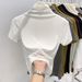 Soft Waxy High-end Semi-turtleneck Short-sleeved T-shirt Femininity Early Autumn 2025 New Bottoming Shirt Slim-fitting Inner Top_ecoleips.com