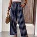 Women's High Waist Striped Wide Leg Pants Loose Casual Style Summer 2023 Straight Leg Loose Fit Bottoms_ecoleips.com