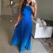 Women's Clothing Sleeveless Pleated Backless Gradient Dress_ecoleips.com
