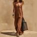 Women's Loose Fit Sleeveless Halter Maxi Dress – Casual Minimalist Resort Gown For Spring Summer 2026_ecoleips.com
