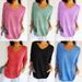 European And American Style Export Casual Multi-color Basic Slim V-neck Solid Color Knitted Sweater Women's Base Shirt_ecoleips.com