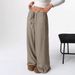 Women's Casual Striped Solid Color Elastic Drawstring Cotton Straight Pants Autumn Winter Style Clothing_ecoleips.com