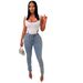 Women's Clothing High End Quality High Elastic Casual Ripped Washed Water Embellished Pearl Slim Fit Small Foot Jeans_ecoleips.com