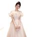 Women's Off The Shoulder Evening Gown Style For Birthdays Coming Of Age Ceremonies Understated Luxury Suitable For Vocal Music Exams And Banquets_ecoleips.com