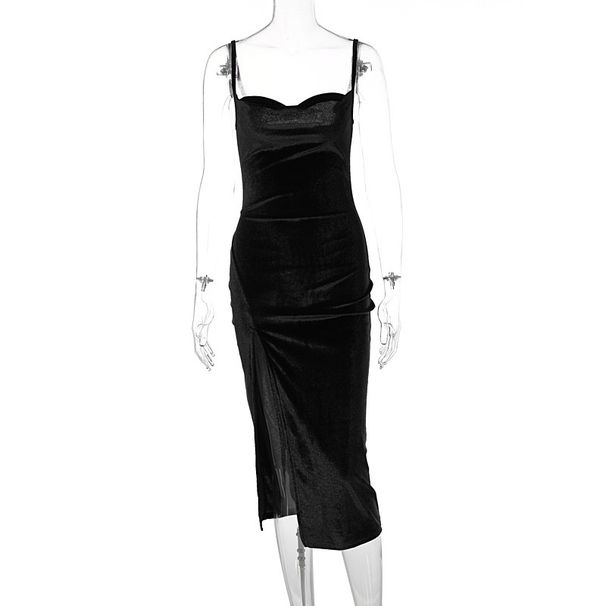 European And American Style Women's Clothing 2024 New Autumn Fashion Sexy Slim Fit Slit Strap Dress For Women_ecoleips.com