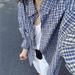 Women’s Clothing Retro Blue Long Sleeved Plaid Shirt For Women In Early Autumn Lazy Style Tops Casual Plaid Jacket Loose Outer Shirt_ecoleips.com