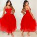 Women's Clothing Fashion Solid Color Hot Diamond Tube Top Fluffy Mesh Dress Women's Clothing_ecoleips.com