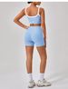 K New Bare-Fit Tight Outdoor Sports Bra Women's Thin Straps Color Block Set Tank Top Yoga Wear_ecoleips.com