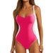 Women's Clothing One Piece Swimsuit Comfort And Confidence In The Water With Underwire Push Up Design Slimming Solid Color Sexy_ecoleips.com