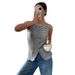 Eurean And American Cross-border Independent Site 2025 Summer New Women's Casual Buttoned Sleeveless Camisole_ecoleips.com